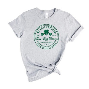Simply Sage Market Women's Farm Fresh Four Leaf Clovers St. Patrick's Day  Short Sleeve Graphic Tee - 1 of 3
