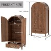 PAKASEPT 70.9‘’ Arched Wooden Armoire Wardrobe Closet with Drawers and Fluted Doors, with Light & Shelves and Hanging Rod, Brown - 2 of 4