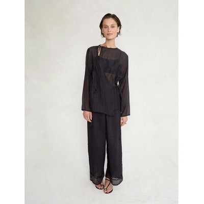 Women's Drawstring Pant with Hand Crochet Trim - CHAN LUU