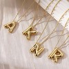 Bubble Letter Initial Necklace for Women, 14K Gold Plated Personalized Birthday Gift - 4 of 4