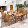 Costway 1/2/4 PCS Teak Wood Patio Dining Chair Outdoor Armchair with Slatted Seat & Solid Legs - 2 of 4