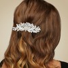 Unique Bargains Women's Rhinestone Hair Bride Wedding Comb 1 Pc Silver Tone 3.94"x2.36" - 2 of 4