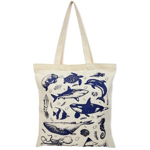 Wrapables Zippered Canvas Tote Bag, Reusable Grocery Shopping Bag - 1 of 4