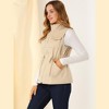 Allegra K Women's Zip Up Sleeveless Casual Drawstring Cargo Utility Vest - 4 of 4