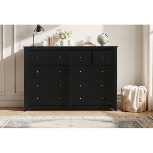 Jump Into Fun Modern 10-Drawer Wide Dresser, Large Storage Chest With Gold Handles For Bedroom, Closet & Living Room Organization - 1 of 4