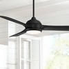 54" Casa Vieja Expedite Modern Indoor Outdoor Ceiling Fan with LED Light Remote Control Matte Black White Diffuse Damp Rated for Patio Exterior House - 2 of 4