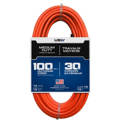 Usw 12/3 100ft Sjtw Yellow Heavy-duty Lighted Extension Cord : Target