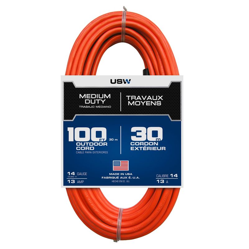 USW 14/3 Orange Medium Duty Extension Cords, 1 of 5