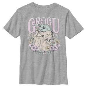 Boy's Star Wars The Mandalorian Grogu Flower Child T-Shirt - 1 of 4