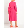 ELOQUII Women's Plus Size Knot Front Pleated Skirt Dress - 4 of 4