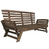 Patio Furniture Sets Outdoor Wood Expandable Daybed With Water Resistant Cushions Adjustable Daybed Sofa Chaise Lounge For Balcony Poolside Garden - 4 of 4