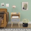CAVINAS Wood Night Stand Modern Side Table 2-Tier Storage End Table with Collapsible Fabric Drawer for Bedroom, Living Room - 2 of 4