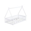 Whisen Full Tent-shaped Floor Bed with Guardrails & Door - 4 of 4