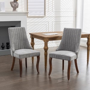 Dining Chairs Set Of 2, Upholstered Dining Chair With High Backrest, High Rebound Sponge, Triple Elastic Structure, Kitchen Dining Chair - 1 of 4