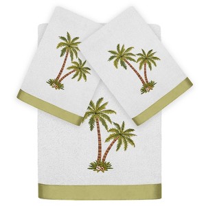 Linum Home Textiles 100% Turkish Cotton PALMERA Embellished Towel Set - 1 of 4