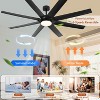 Wanze of Ocean 72 in. Modern Indoor Remote Wall Control Ceiling Fan with 3-Color LED Light and 3-Size Downrods - 4 of 4