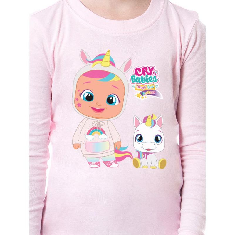Cry Babies Magic Tears Girls' Child Characters Show Unicorn Sleep Pajama Set Pink, 2 of 5