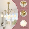 Rennnsan Fermon 30" W 6 -Light Milk Glass Dimmable Contemporary Sputnik Chandelier in Brass & Matte Black - 2 of 4