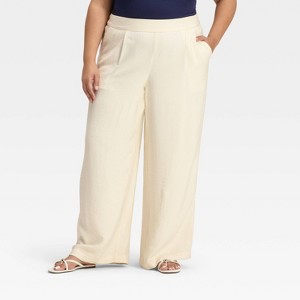 Women's High-Rise Modern Gauze Pull-On Pants - A New Day™ - 1 of 3