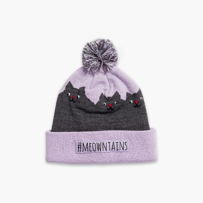 Turtle Fur #meowntains Pom Beanie - Girls Cat Winter Hat