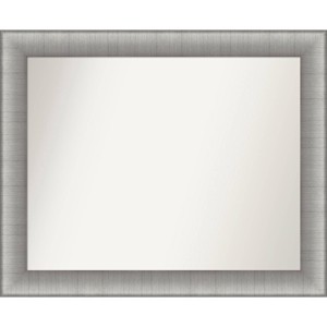 33" x 27" Non-Beveled Elegant Bathroom Wall Mirror Brushed Pewter - Amanti Art: Rectangle, Polystyrene Frame, Wall Mounted - 1 of 4