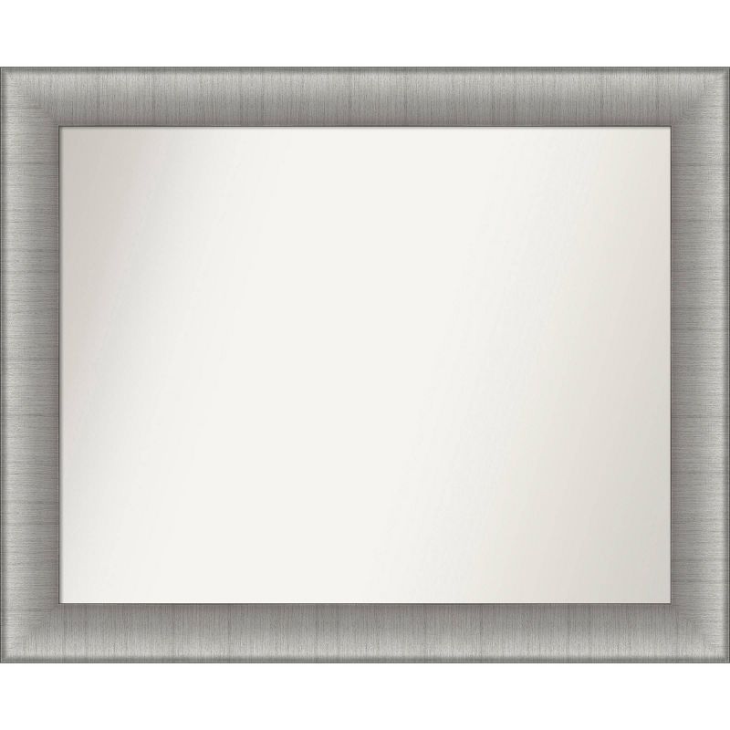 33&#34; x 27&#34; Non-Beveled Elegant Brushed Pewter Wall Mirror - Amanti Art, 1 of 10
