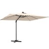 Sonkuki 10x8FT Round Offset Outdoor Patio Solar LED Cantilever Umbrella, 360° Rotation and Canopy Angle Adjustment - 2 of 4