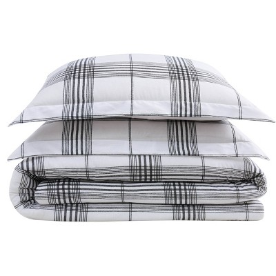 Black and White Cotton Plaid Full Quilt Set