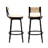 CAVINAS 36" Swivel Bar Stools Set of 2,Farmhouse Counter Stools with Metal Frame,Handwoven Paper Rope Barstools with Backrest for Kitchen Counter - 2 of 4