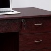 GlasFlength Desks Computer Desk Office Desk Writing Table Desk with Drawers Cabinet for Small Space Home Office, Brown, 39.5"*19.75"*30" - 3 of 4