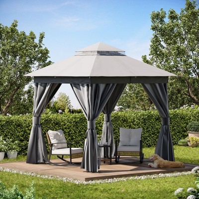 LAUSAINT HOME 8'x8' Semi-Permanent Patio Gazebo - Thumbnail 5