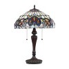 Chloe Lighting Serenity Victorian Tiffany-Style Dark Bronze 2 Light Table Lamp 16" Wide - 2 of 4