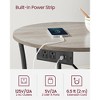 2-Tier Round Side Table with Built-in Power Outlets, Sturdy Steel Frame End Table for Compact Spaces - 2 of 4