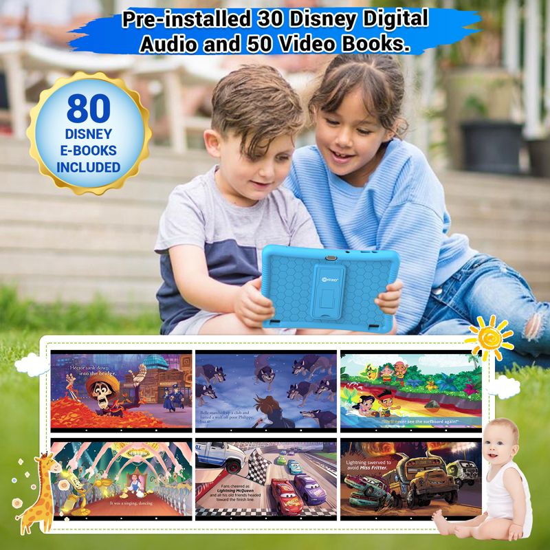 Contixo 10" Kids Tablet 64GB, Includes 80+ Disney Storybooks & Stickers, with Headphones and Bag, (2023 Model), 2 of 10