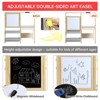 Children's art table and chair set, wooden easel, double-sided blackboard and whiteboard, with storage function, suitable for children's activities - 3 of 4