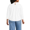 Lands' End Women's 3/4 Sleeve Cotton Slub Lace Trim Top - 2 of 4