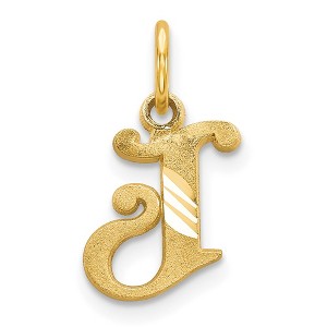Black Bow Jewelry 14k Yellow Gold, Isabelle Collection, Mini Letter J Initial Charm - 1 of 4