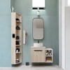 Alilang 35.60 Inch Modern Vanity Cabinet with Vessel Sink and Marble Top-White Oak - 2 of 4