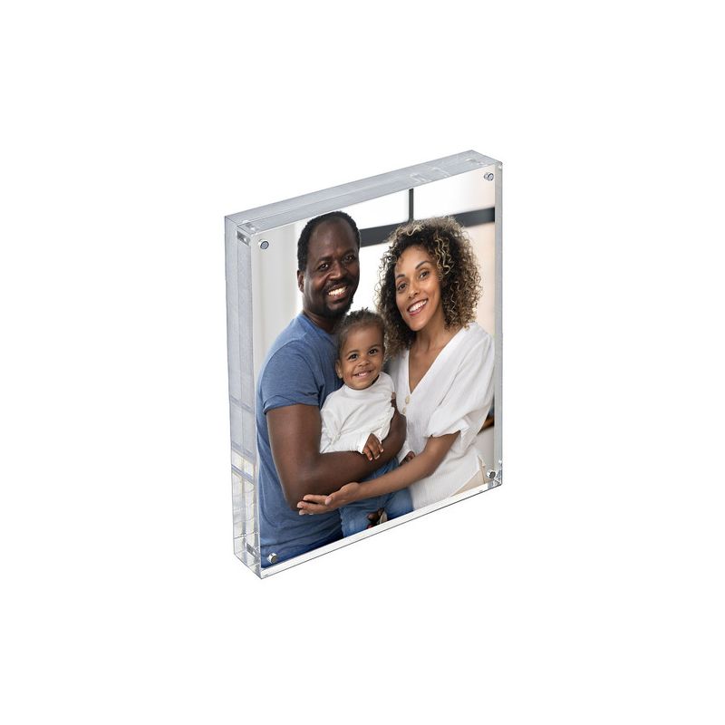 Azar Displays Clear Acrylic Magnetic Photo Frame Block 8.5" x 11" Vertical/Horizontal, 1 of 7