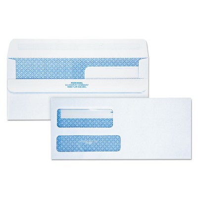 Quality Park Redi-Seal Envelope Security #9 Double Window Contemporary White 250/Carton 24519