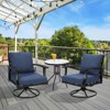 Aoodor Outdoor Deep Seat Cushion Set, Waterproof Patio Furniture Cushions with Adjustable Straps & Removable Cover, Set of 2 - 2 of 4