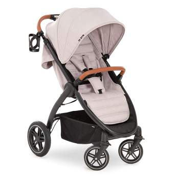 hauck Uptown Deluxe Lightweight Compact Folding Stroller with Cup Holder, Retractable Canopy, Adjustable Height, and 55 Pound Capacity, Melange Beige