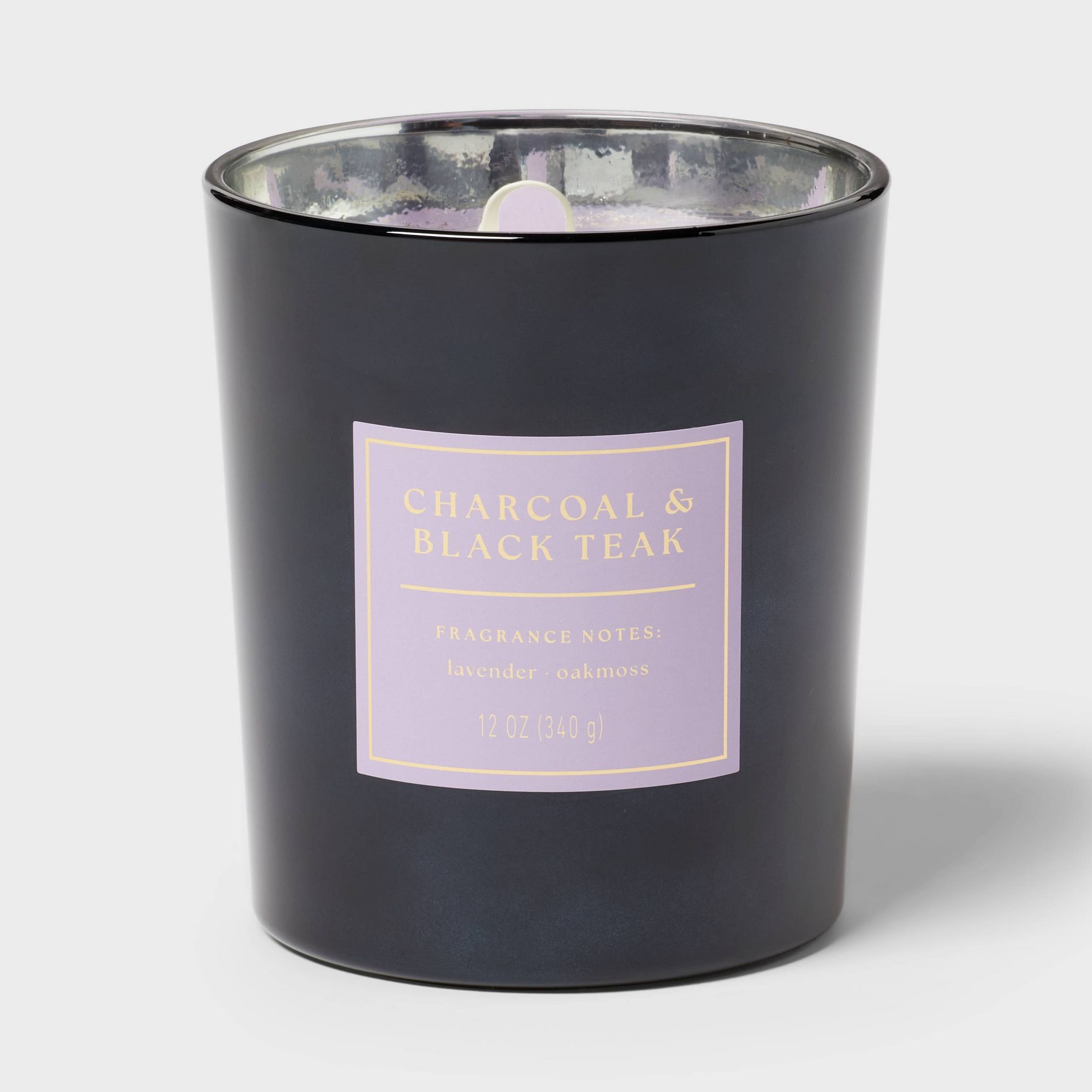 Charcoal and Black Teak Jar Candle 12oz - Threshold™
