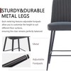 QingMoon Velvet Bar Stools Set of 2, Modern Counter Height Chairs with Adjustable Iron Feet for Kitchen Island, Pub, Cafe - 3 of 4