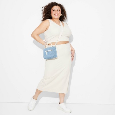 Women's Mid-Rise Rib-Knit Column Maxi Skirt - Wild Fable™