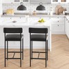 25.5 Inch Bar Stools, Upholstered Counter Height Stools with Backrest and Footrest for Kitchen Island Dining Room - 4 of 4
