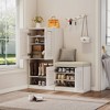 Vynxaria White Multifunctional Shoe Storage Bench with Adjustable Compartments - 4 of 4