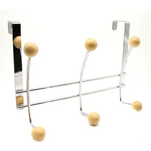 Evideco French Home Goods Versatile Over-the-Door Metal Rack with Ceramic Hooks - 1 of 4