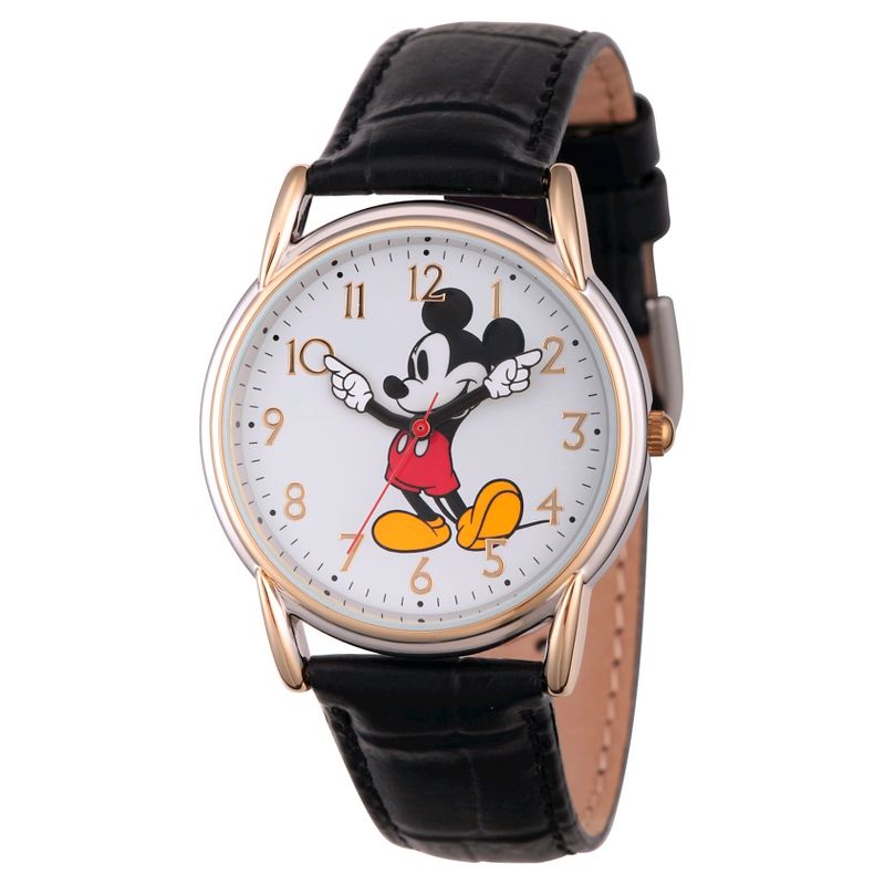 Women&#39;s Disney Mickey Mouse Two-Tone Cardiff Alloy Watch - Black, 1 of 6