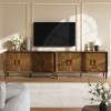 60" Farmhouse Sideboard with Sunburst Doors and Adjustable Shelves for Living Room, Buffet or TV Stand-3irtyhousy - 3 of 4